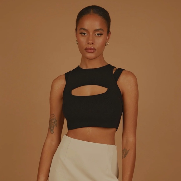 Peppermayo Gigi Girl Knit Crop in Black - Picture 1 of 4